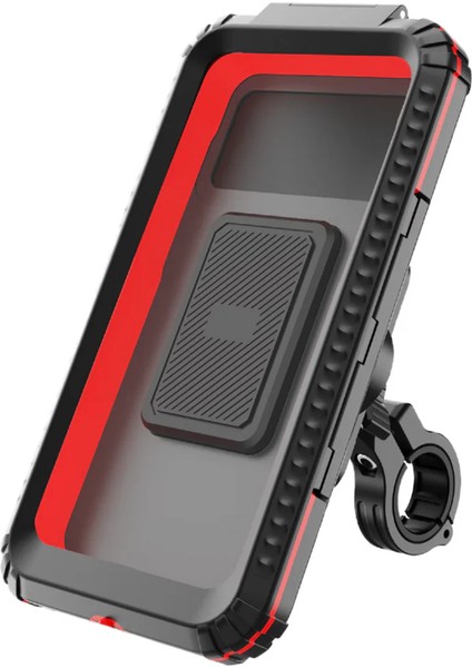 Yeni Profesyonel Su Geçirmez Kılıflı Ayna ve Gidon Bağlantılı Motosiklet Bisiklet Atv Telefon Tutucu