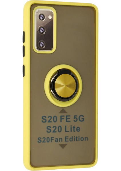 Bfs Samsung Galaxy S20 Fe Kılıf Montreal Yüzüklü Silikon Kapak - Sarı fiyatları