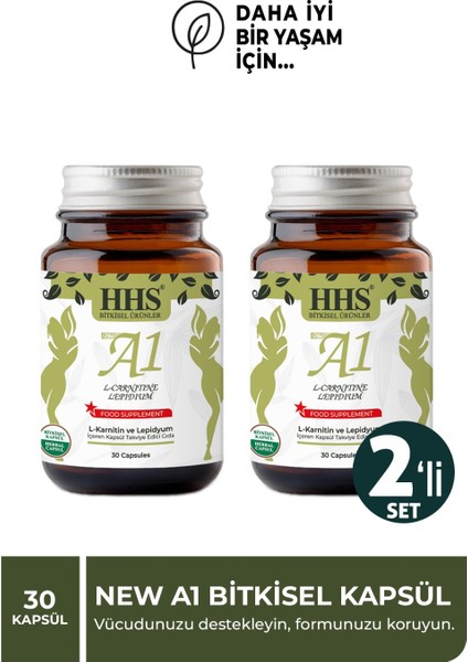 New A1 L Carnitine Lepidium Bitkisel Kapsül – 2 Adet