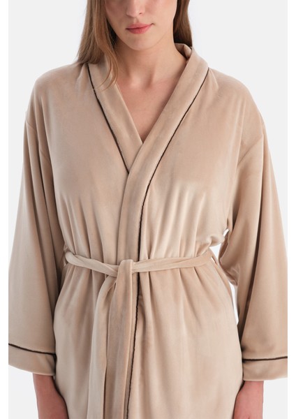 Kadife Uzun Kollu Sabahlık