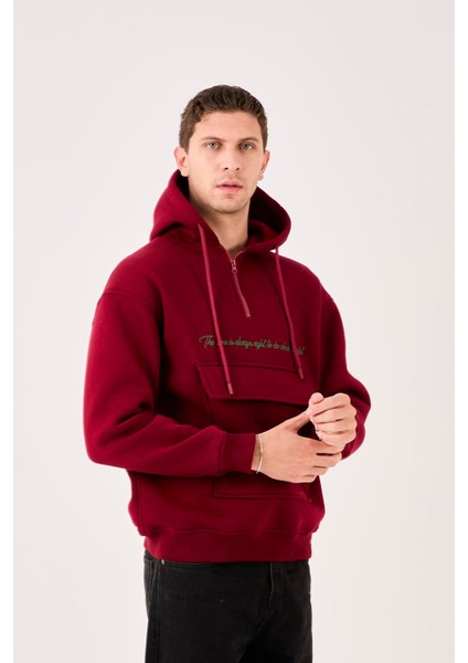 X-4005 Kapüşonlu Yarım Fermuarlı Sweat modelleri