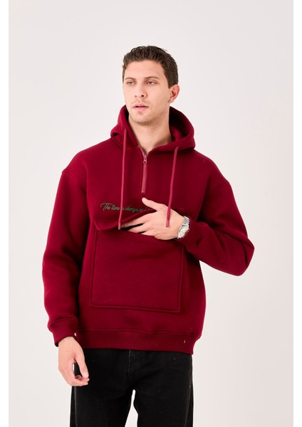 X-4005 Kapüşonlu Yarım Fermuarlı Sweat fırsatları