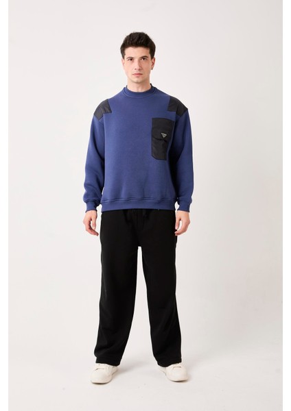 X-4006 Garni Detaylı Üç Iplik Şardonlu Sweat