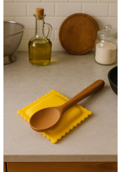 Ravioli Şeklinde Silikon Tezgah Üstü Kirli Kaşıklık Kaşık Altlığı modelleri