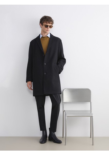 Yeni Sezon Standart Kalıp Erkek Kaşe Kaban