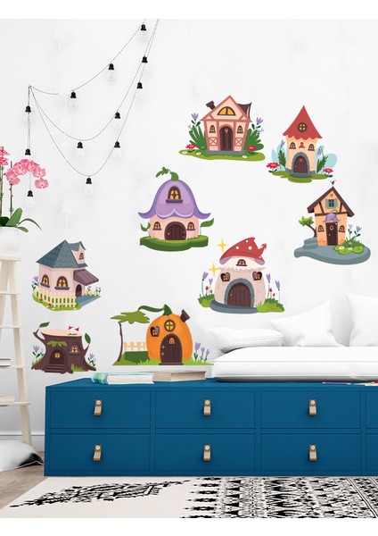 , Çocuk Odası, Peri Evleri Sticker, Cam, Duvar Sticker, 50 x 100 cm fiyatları