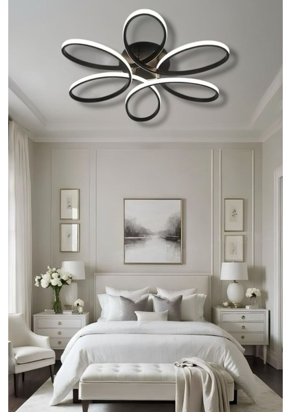 Saira Black (60CM) Tek Renk Modern Plafonyer LED Avize fiyatları