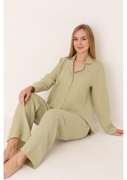 Straight Önden Düğmeli Pijama Takım modelleri