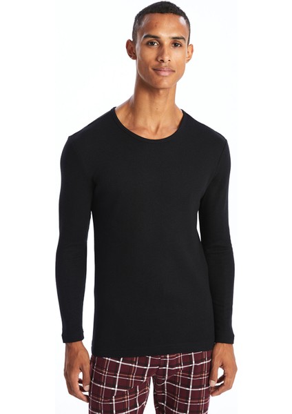 Yeni Sezon Bisiklet Yaka Uzun Kollu Erkek Pijama Üst