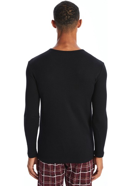 Yeni Sezon Bisiklet Yaka Uzun Kollu Erkek Pijama Üst fırsatları