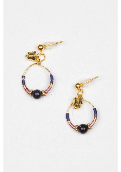 Kelebek Figürlü Otantik Halka Küpe