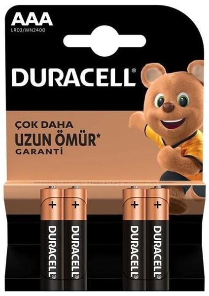 Duracell LR03/MN2400 Aaa Ince Alkalin Pil (4'lü Paket)
