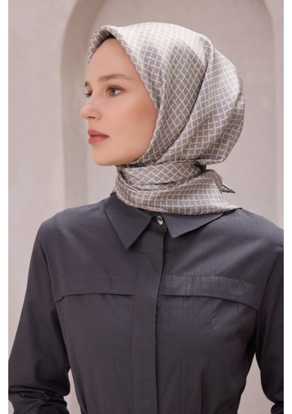 Çiçek Desen Ipek Twill Eşarp 4203D01 32