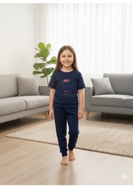 Çocuk Lacivert Pijama Takımı