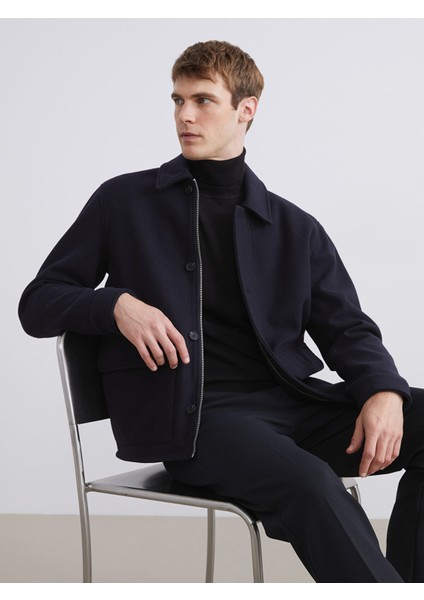 Yeni Sezon Standart Kalıp Gömlek Yaka Erkek Kaşe Mont fiyatları