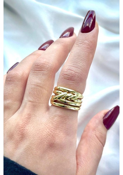 Premium Seri Braids Tasarım Cilalı Ayarlanabilir Kadın Yüzük fiyatları