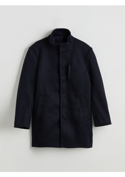 Yeni Sezon Standart Kalıp Dik Yaka Erkek Kaşe Kaban