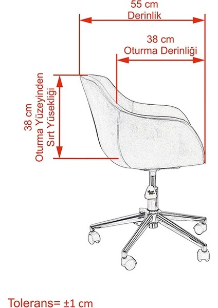 Monev 1 Bej Kumaş, Metal Ayaklı, Ev ve Ofis Çalışma Koltuğu – Öğrenci, Ofis, Büro, Bilgisayar Sandalyesi
