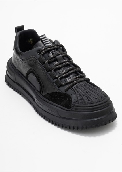 Erkek Kalın Taban Bağcıklı Comfort Casual Ayakkabı Gerçek Deri Mc 20326 Siyah fırsatları