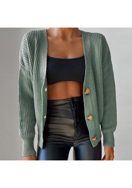 Kadın Düğme Detay Triko Hırka indirimleri