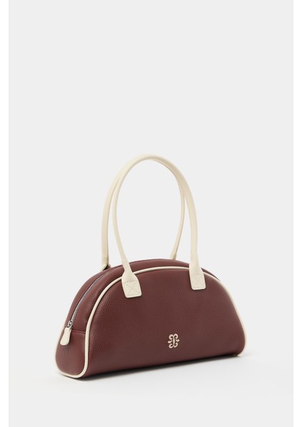 Bordo Kadın Retro El ve Omuz Çantası