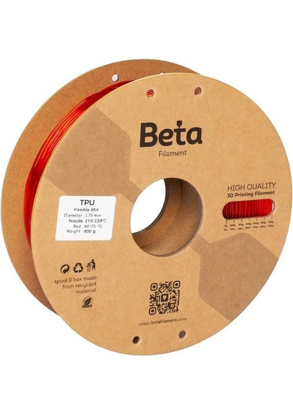 Tpu 95A Filament Transparent Red