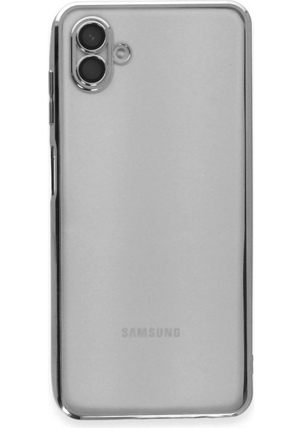 Bfs Samsung Galaxy A04 Kılıf Razer Lensli Silikon - Gümüş fiyatları