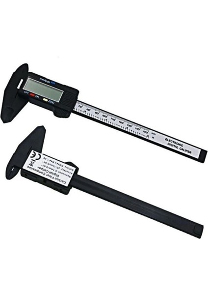 150 mm Dijital Kumpas Elektronik Fiber Karbon Kaplı Plastik - Kumpas (4915)