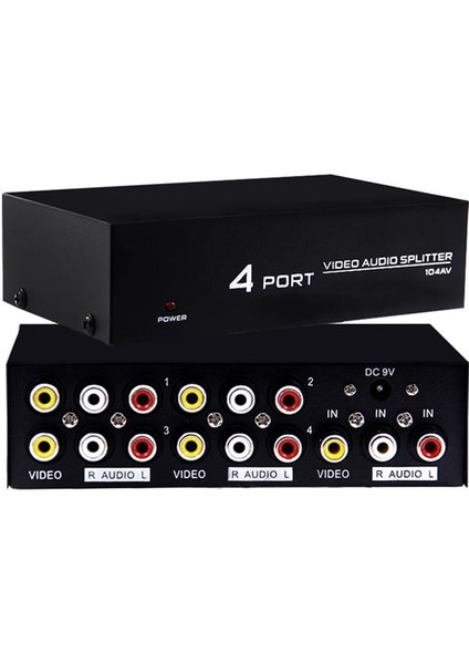 Powermaster AV-104 4 Port Video Audio Splitter