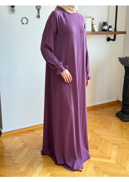 Mürdüm Reglan Kol Saç Örgü Desen Örme Elbise 9923 fırsatları