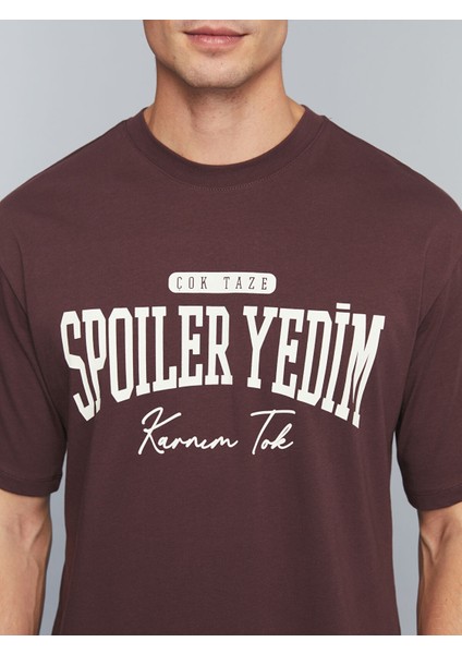 Yeni Sezon Bisiklet Yaka Slogan Baskılı Penye Erkek Tişört modelleri