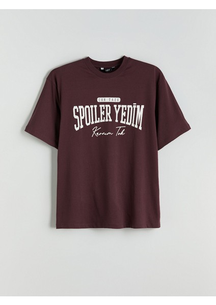 Yeni Sezon Bisiklet Yaka Slogan Baskılı Penye Erkek Tişört indirimleri