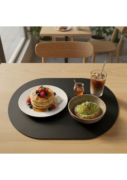 2 Adet Deri Amerikan Servis Supla Oval