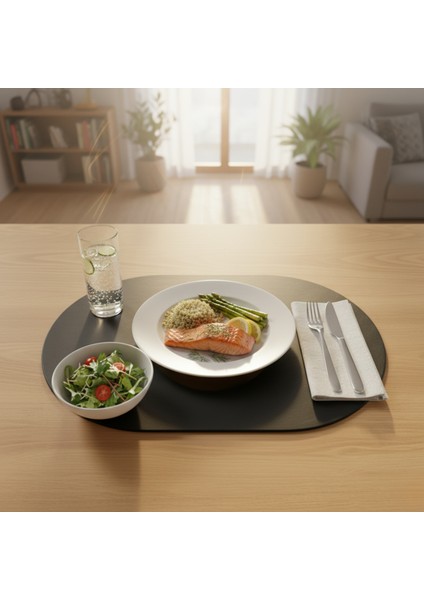 2 Adet Deri Amerikan Servis Supla Oval modelleri