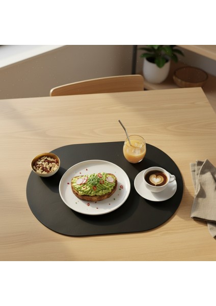 2 Adet Deri Amerikan Servis Supla Oval