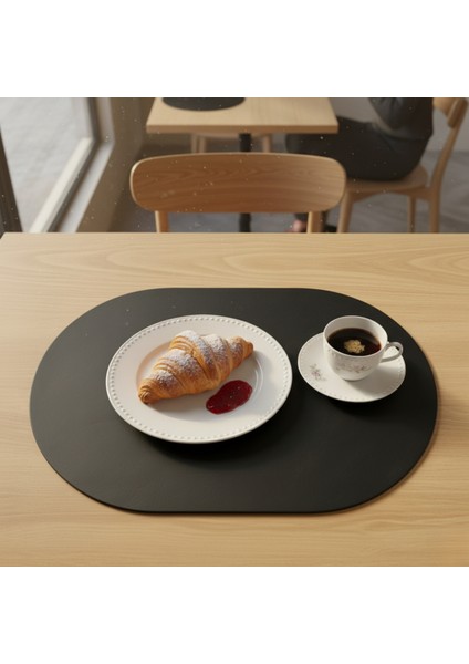 2 Adet Deri Amerikan Servis Supla Oval