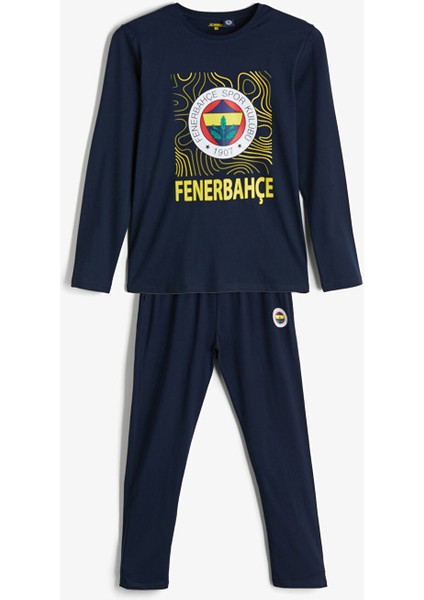 Yeni Sezon Standart Kalıp Fenerbahçe Baskılı Erkek Taraftar Pijama Takımı indirimleri