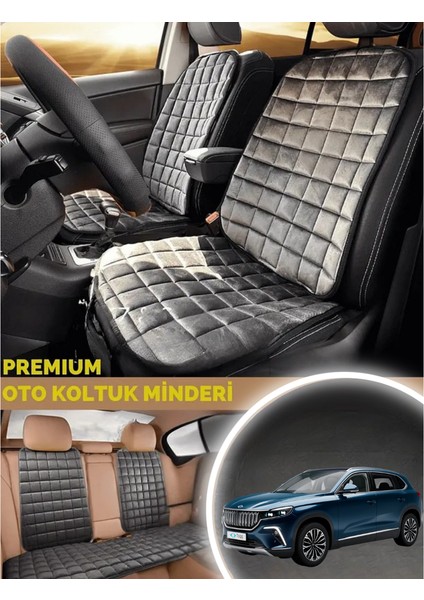 Togg T10X Koltuk Minderi Ortopedik Cepli Araç ve Kılıf Seti – Tam Uyumlu, Antrasit Renk, Konforlu Tasarım