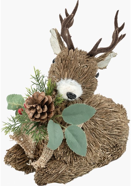 Natural Oturan Geyik Dekor 22X9X33CM fiyatları