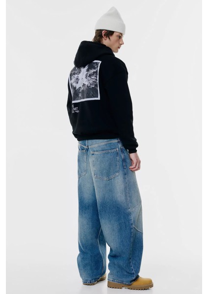 Erkek Stwd Baskılı Sweatshırt Oversize