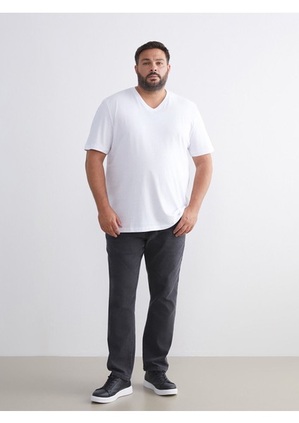 Yeni Sezon Büyük Beden V Yaka Penye Erkek Tişört fiyatları