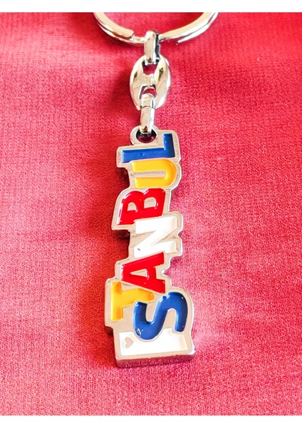 Metal Üzerine Renkli Istanbul Yazan Metal Anahtarlık modelleri