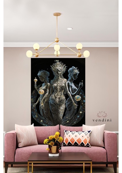 Evrenin Koruyucusu Tanrıçalar Duvar Örtüsü Duvar Halısı Wall Tapestry fiyatları