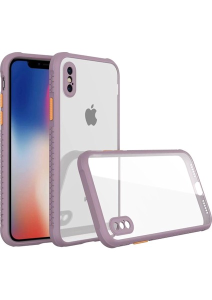 Bfs iPhone Xs Max Kılıf Miami Şeffaf Silikon - Açık Mor