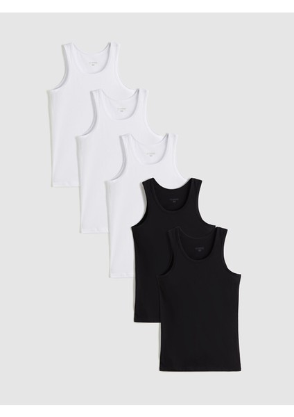 Yeni Sezon U Yaka Penye Erkek Atlet 5'li