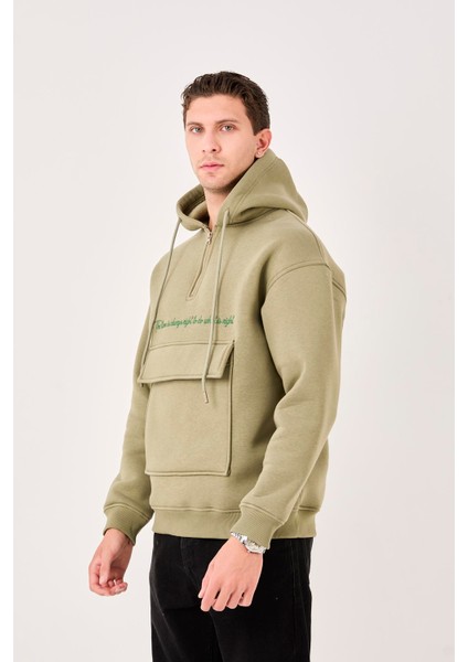 X-4005 Kapüşonlu Yarım Fermuarlı Sweat modelleri