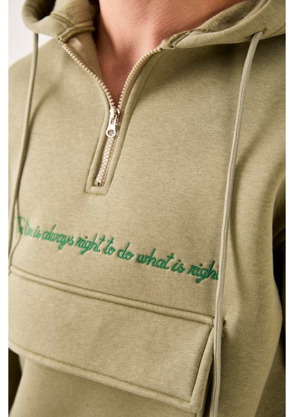 X-4005 Kapüşonlu Yarım Fermuarlı Sweat fırsatları