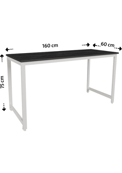 Siyah/beyaz 160X60 Çalışma Masası, Bilgisayar Masası, Ofis Masası, Metal Ayaklı modelleri