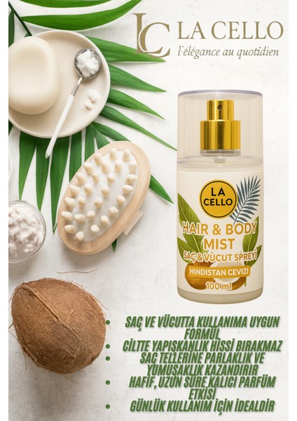 La Cello Saç ve Vücut Spreyi (Hindistancevizi)