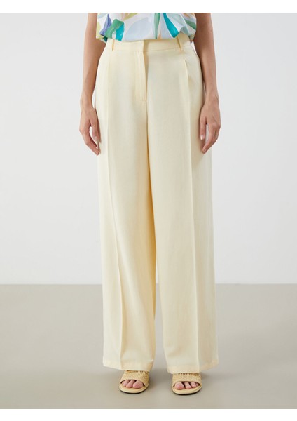 Yeni Sezon Loose Fit Keten Karışımlı Kadın Pantolon fiyatları